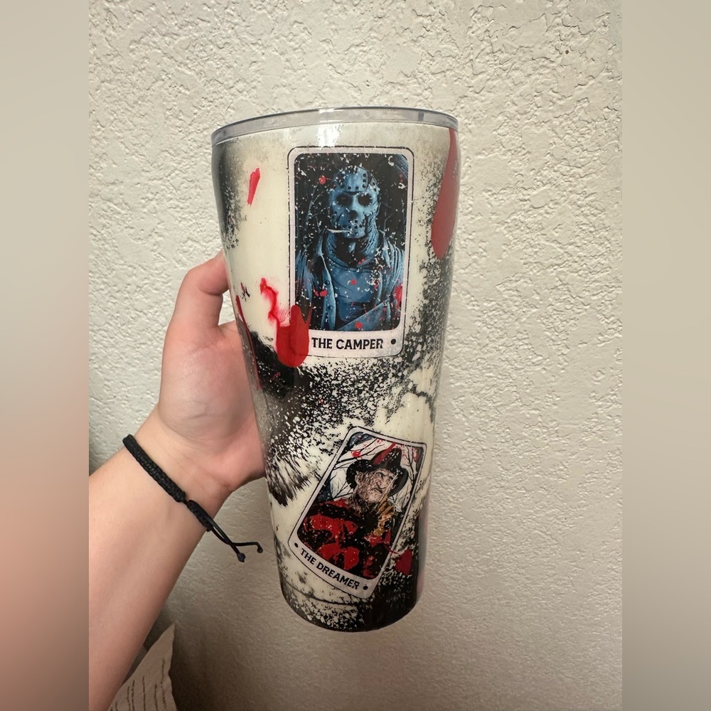 Custom horror/halloween tumblr cup